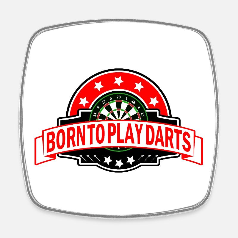 Né à Dart Darts disant drôle - Magnet carré - blanc
