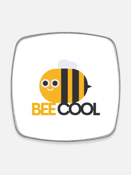 Bee Cool Chef Bee - Square fridge magnet - white