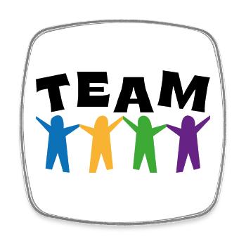 Team - Viereckiger Kühlschrankmagnet - Weiß - Vorne