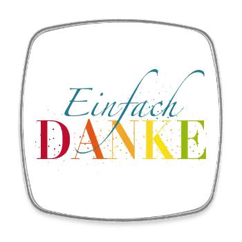 Einfach Dankeschön sagen - Viereckiger Kühlschrankmagnet - Weiß - Vorne