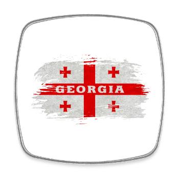 Drapeau vintage de Géorgie - Magnet carré - blanc - Devant