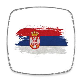 Drapeau vintage de la Serbie - Magnet carré - blanc - Devant