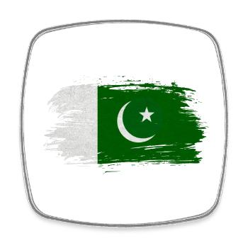 Drapeau du Pakistan - Magnet carré - blanc - Devant
