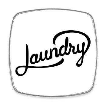 Funny lettering for laundry - Square fridge magnet - white - Front