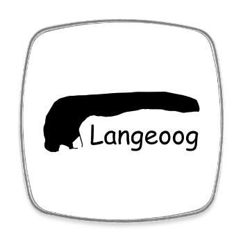 Langeoog - Viereckiger Kühlschrankmagnet - Weiß - Vorne