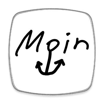Moin Nordisch Anker - Viereckiger Kühlschrankmagnet - Weiß - Vorne