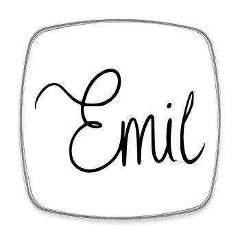 Emil - Viereckiger Kühlschrankmagnet - Weiß - Vorne
