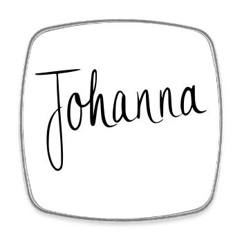 Johanna - Viereckiger Kühlschrankmagnet - Weiß - Vorne