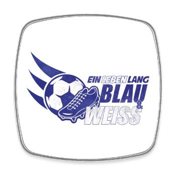 Blau & Weiss ein Leben Lang Geschenkidee - Viereckiger Kühlschrankmagnet - Weiß - Vorne