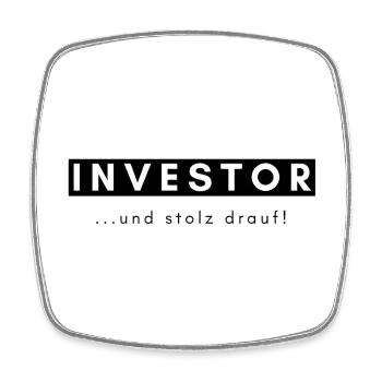 Investor - Aktien Börse Dividende - Viereckiger Kühlschrankmagnet - Weiß - Vorne