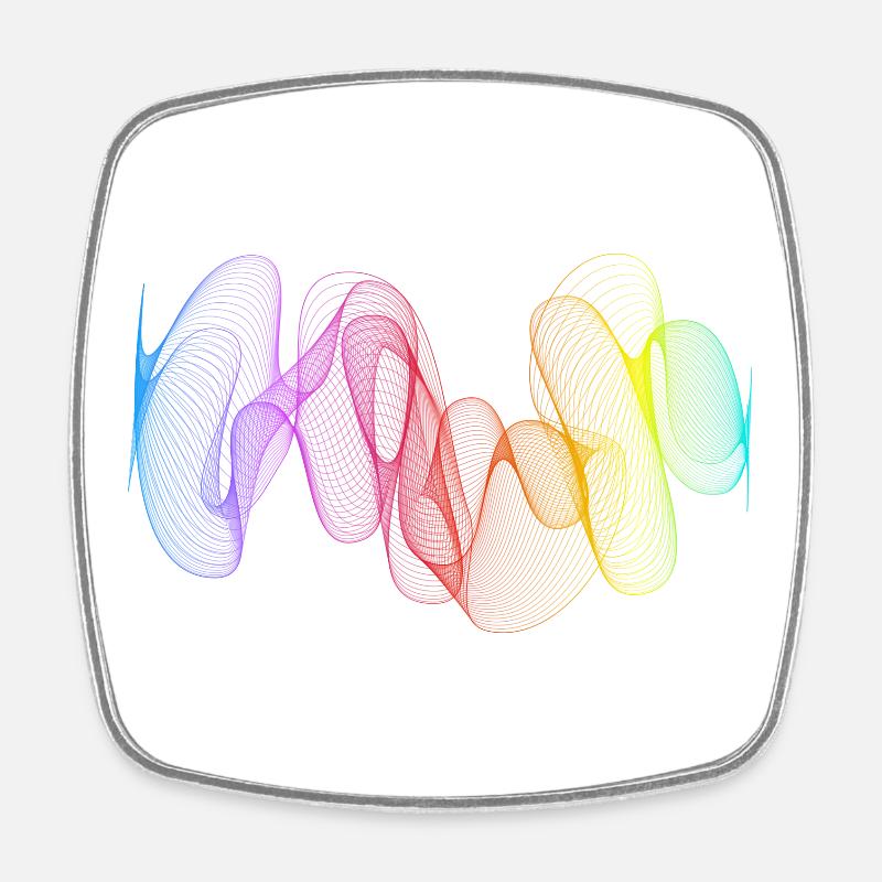 Abstrakte Linien Design 02 - Viereckiger Kühlschrankmagnet - Weiß