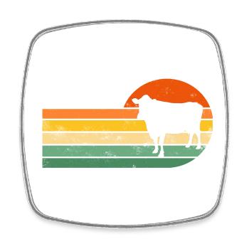 Vache Vaches - Magnet carré - blanc - Devant
