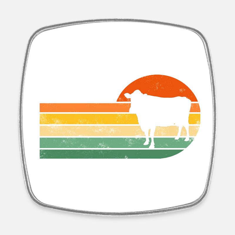 Vache Vaches - Magnet carré - blanc
