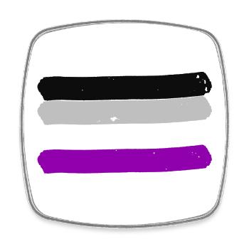 Flagge asexuell Asexualität LGBT - Viereckiger Kühlschrankmagnet - Weiß - Vorne