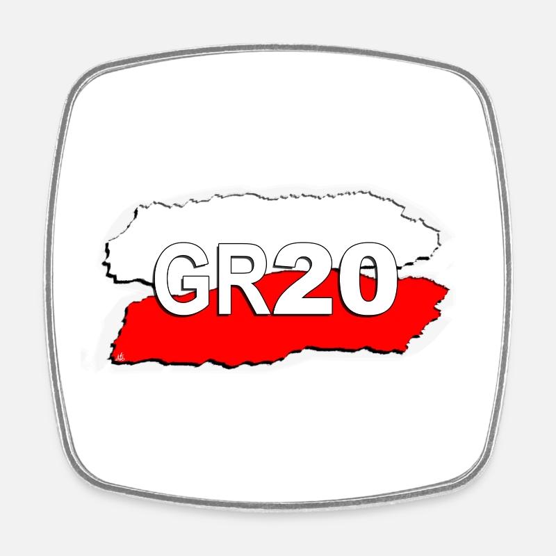 LOGO GR 20 - Magnet carré - blanc