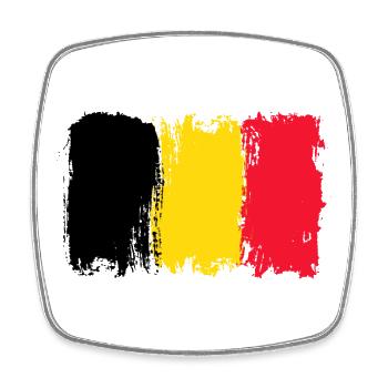 Belgian Flag Brush Art - Square fridge magnet - white - Front