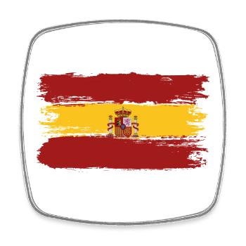 Spain Flag Brushstroke Banner - Square fridge magnet - white - Front
