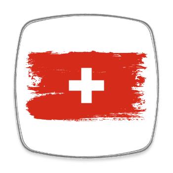 Schweizerische Flagge Pinselstrichkreuz - Viereckiger Kühlschrankmagnet - Weiß - Vorne