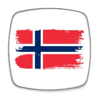 Coup de pinceau du drapeau norvégien - Magnet carré - blanc - Devant