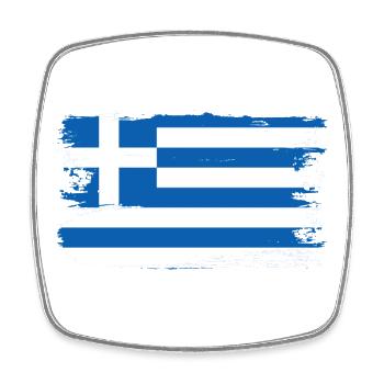 Pinselstrich der griechischen Flagge - Viereckiger Kühlschrankmagnet - Weiß - Vorne