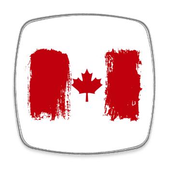 Maple Leaf Ink Splash - Square fridge magnet - white - Front