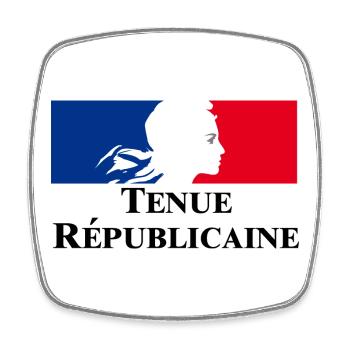 Tenue Républicaine - Magnet carré - blanc - Devant