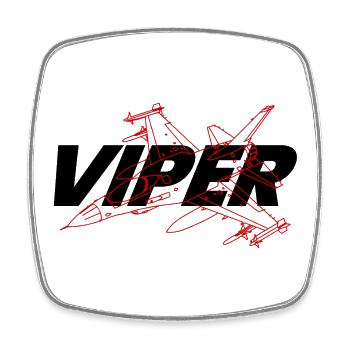 F-16 Viper / Fighting Falcon Düsenjäger / F16 - Viereckiger Kühlschrankmagnet - Weiß - Vorne