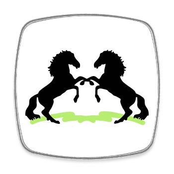 Horses - Square fridge magnet - white - Front