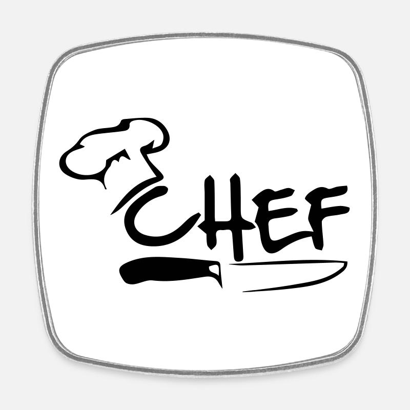 Chef - Magnet carré - blanc