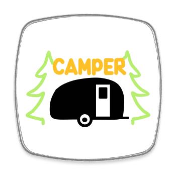 Camper - ready for vacation - Square fridge magnet - white - Front