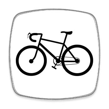 New bike shadow image for logo fietslie - Square fridge magnet - white - Front