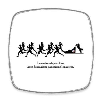Malamute power - Square fridge magnet - white - Front