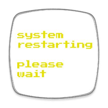 System restarting - Viereckiger Kühlschrankmagnet - Weiß - Vorne
