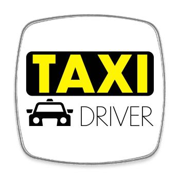 Taxi Fahrer - Viereckiger Kühlschrankmagnet - Weiß - Vorne