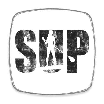 SUP Girl Stand Up Paddling - Viereckiger Kühlschrankmagnet - Weiß - Vorne