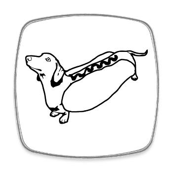 hot dog - Square fridge magnet - white - Front
