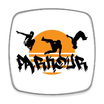 Parkour - Viereckiger Kühlschrankmagnet - Weiß - Vorne