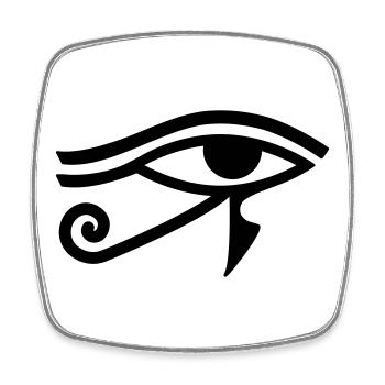 Horusauge Auge des Horus ägyptische Hieroglyphe - Viereckiger Kühlschrankmagnet - Weiß - Vorne