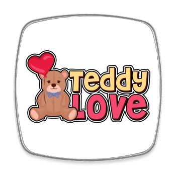 Teddy Liebe - Bär - Bären - Viereckiger Kühlschrankmagnet - Weiß - Vorne