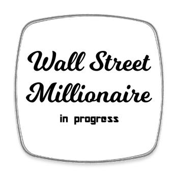 Bourse millionnaire - Magnet carré - blanc - Devant