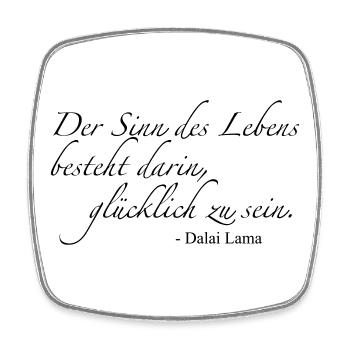 Dalai Lama - Viereckiger Kühlschrankmagnet - Weiß - Vorne