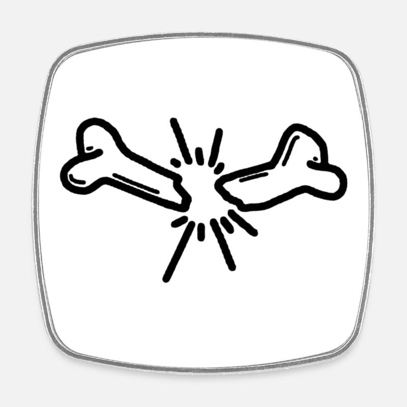Broken bone - Square fridge magnet - white