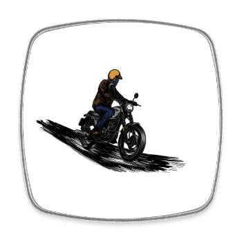 Motorwear Rider - Square fridge magnet - white - Front