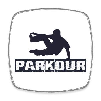 Parkour - Viereckiger Kühlschrankmagnet - Weiß - Vorne
