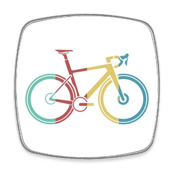 vélo rétro vélo de route amour vintage tour étape - Magnet carré - blanc - Devant