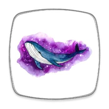 Blauwal Galaxy Space Whale Fantasy Shirt - Viereckiger Kühlschrankmagnet - Weiß - Vorne