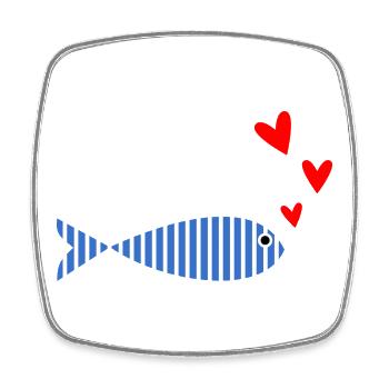 POISSON. SARDINE. POISSON. POISSON D'AVRIL. MER - Magnet carré - blanc - Devant