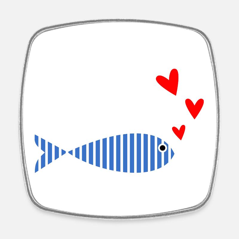 POISSON. SARDINE. POISSON. POISSON D'AVRIL. MER - Magnet carré - blanc