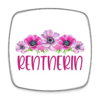 Rentnerin Blumen - Viereckiger Kühlschrankmagnet - Weiß - Vorne