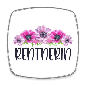 Rentnerin Rente Ruhestand Rentner Blumen - Viereckiger Kühlschrankmagnet - Weiß - Vorne